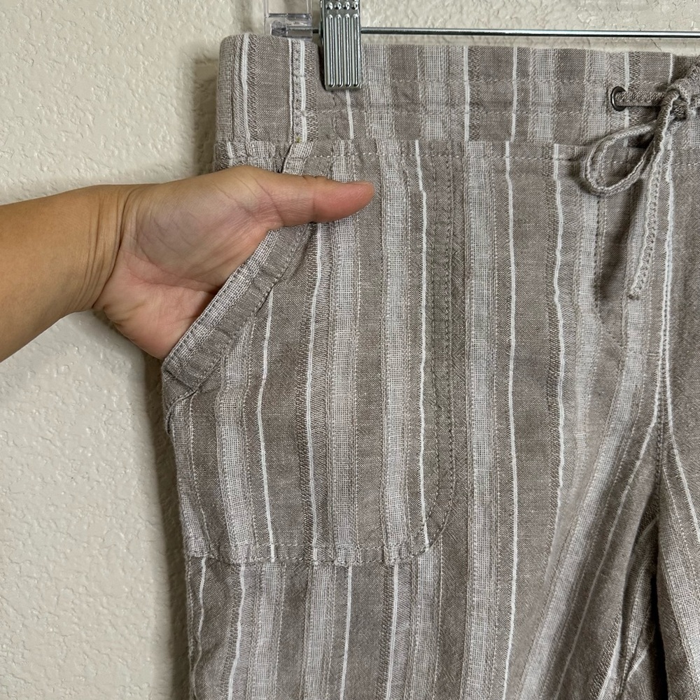 Talbots Linen Blend Drawstring Pull On Shorts, Si… - image 3